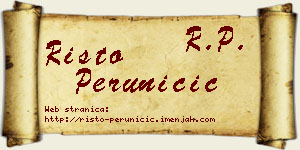 Risto Peruničić vizit kartica